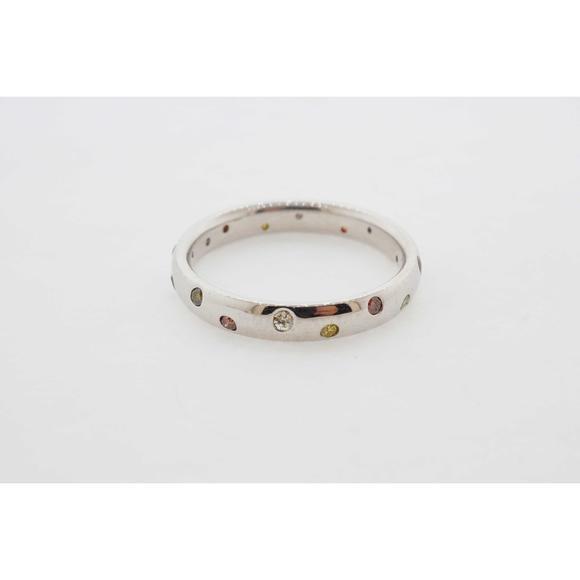 14k Estate Diamond Ring White Gold G-H Vintage Jewelry 5.60g Size 11.75